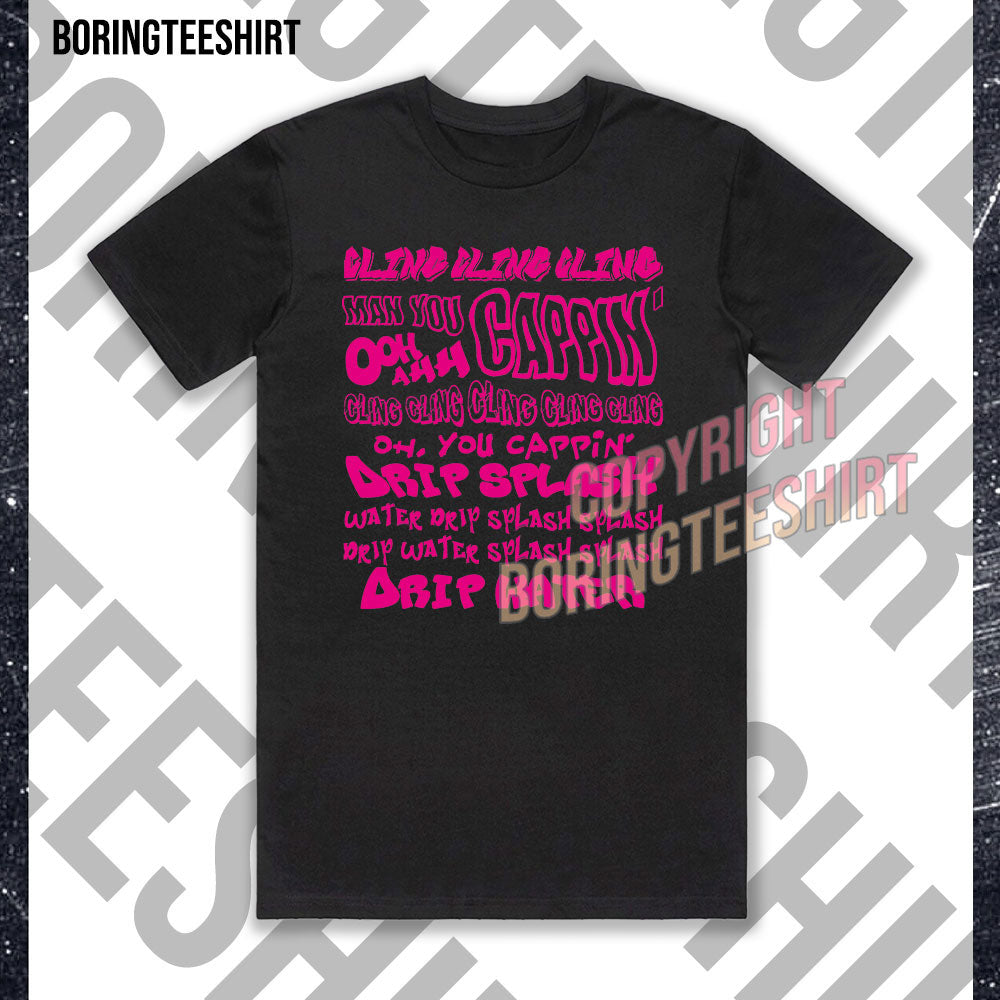 Cling Cling Cling T-shirt - Hot Pink Letter
