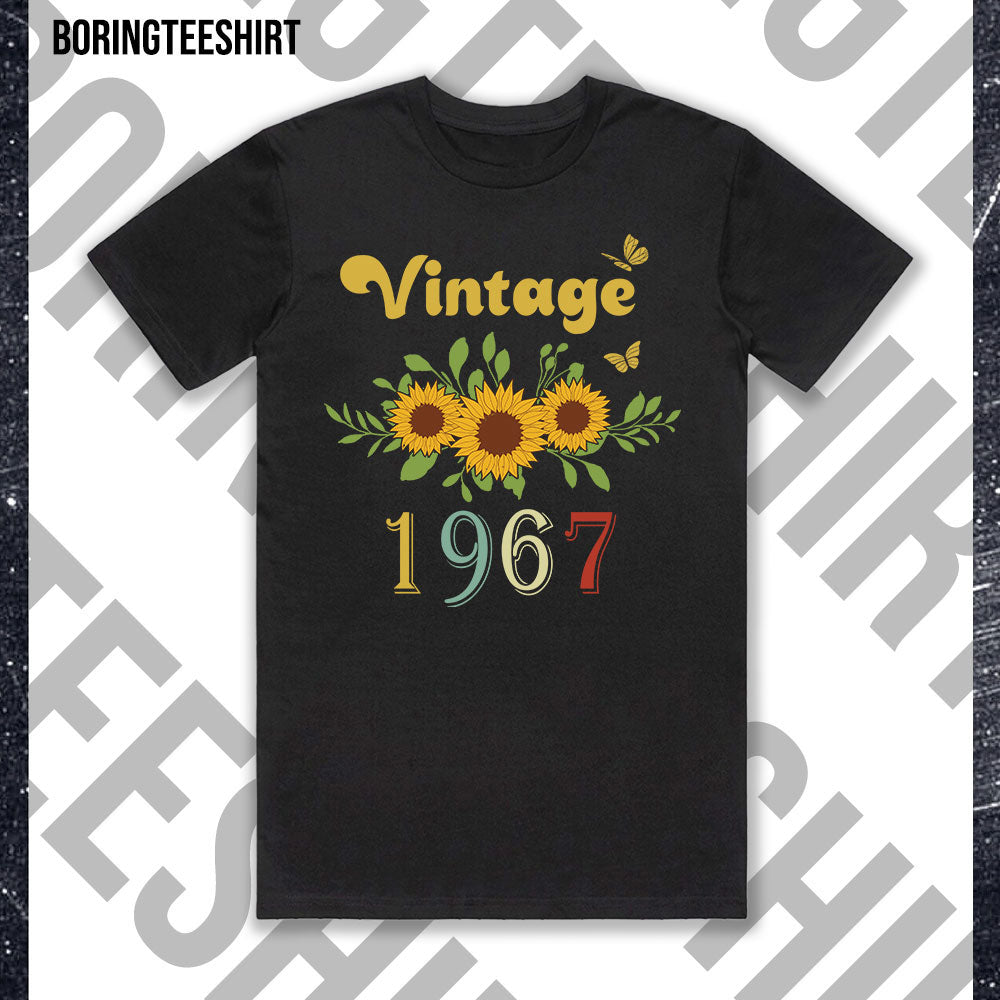 Vintage 1967 Sunflower Black Tee